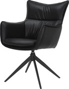 Set de 2 scaune pivotante VOGUE piele sintetica neagra