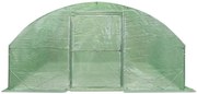 Solar de grădină cu cadru metalic 4x6m Garden Point verde cu ușă