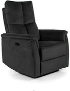 Fotoliu recliner NEPTUN M, negru, stofa catifelata/metal, functie de m