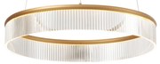Lampă suspendată modernă alamă 59cm incl. LED cu 3 trepte de intensitate luminoasă - Anello Chandelier