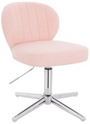 HR193CROSS Scaun Roz Pudra Boucle cu Bază Cromata