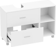 HOMCOM Dulap Modern pentru Chiuvetă, pentru Lavoare cu sau fără Picior, Alb | Aosom Romania