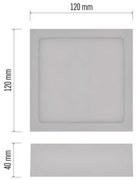 Plafonieră LED/7,6W/230V 3000/3500/4000K 12x12 cm alb
