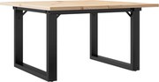 vidaXL Masă de cafea, cadru O, 70x70x40 cm, lemn masiv pin și Oţel
