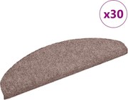 vidaXL Covorașe autoadezive pentru scări, 30 buc., 65x21x4 cm, maro deschis, semirotunde, mari