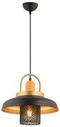 Lustră suspendată MONZA 1xE27/40W/230V, diam. 32 cm, negru/auriu