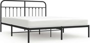 vidaXL Cadru de pat metalic cu tăblie, negru, 183x213 cm