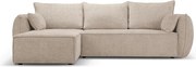 Coltar extensibil stanga 4 locuri, Kaelle, Micadoni Home, BL, 252x165x87 cm, poliester chenille, bej