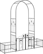vidaXL Arc de Grădină cu blocare Negru 203 x 50 x 218 cm