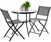 Set de mobilier de balcon în gri