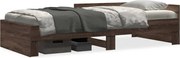 vidaXL Cadru pat fără saltea, stejar maro 75x190 cm lemn prelucrat