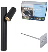 Lampă de exterior cu stand negru, reglabilă 50 cm - Duo