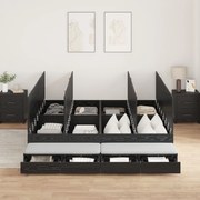 vidaXL Cadru de pat cu depozitare Stejar negru 236.5 x 180 x 31.5 cm