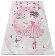 BAMBINO 2161covor lavabil Balerina, pisicuta pentru copii anti-alunecare - roz