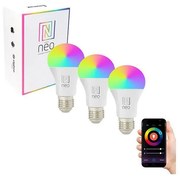 SET 3x bec LED RGB+CCT dimabil E27/11W/230V Wi-Fi Tuya Immax NEO 07733C