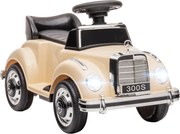 HOMCOM Masina Electrica pentru Copii, Auto pentru Copii Mercedes-Benz 6V cu Muzica, Varsta 18-48 Luni, Bej | Aosom Romania
