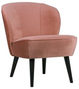 Fotoliu din catifea WOOOD Sara, roz