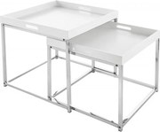 Set de 2 masute design industrial Elements alb