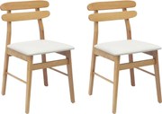 vidaXL Scaun de sufragerie 2 pcs Natural și deschis