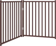 vidaXL Poartă de câini pliabilă 2 panouri stejar maro 160 cm lemn brad