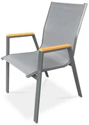 Autronic Scaun de grădină, metal, textil, gri,AZC-S1050 GREY