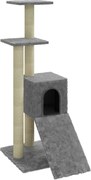 vidaXL Ansamblu pisici, stâlpi din funie sisal, gri deschis, 92 cm