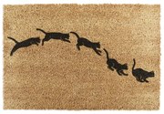 Covoraș de intrare din fibre de nucă de cocos 40x60 cm Jumping Cats – Artsy Doormats