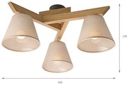 Lustră aplicată Brilagi ANTHONY 3xE14/40W/230V stejar/bej