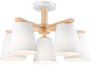 Lustr ELLIE 5xE27/60W/230V alb/buc montat pe tavan