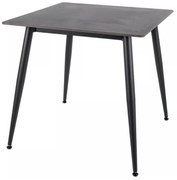 Masa de dining RION 80x80 cm cu blat ceramic, marmura neagra