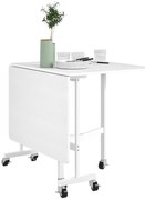 HOMCOM Masă de Dining Pliabilă pentru 4-6 Persoane cu Roți și Aripile Pliabile Masă Pliabilă pentru Bucătărie 120x80x73 cm Alb | Aosom Romania