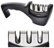 Ascuțitor de cuțite Bohmann BH 02-703, 3 sisteme de ascuțire, oțel tungsten, ceramică, negru