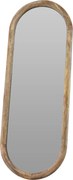 Oglindă de perete cu ramă din lemn de mango OVAL, 28 x 2,5 x 77,5 cm