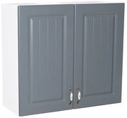 Corp superior 80 cu 2 usi cu scurgator de vase Zebra MDF gri dungi