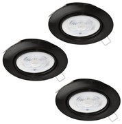 SET 3x corp de iluminat LED încastrat Eglo 901755 FAVAZZINA 1xGU10/4W/230V negru