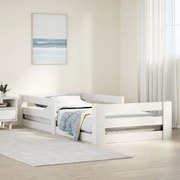 vidaXL Cadru de pat fără saltea alb 80x160 cm lemn masiv de pin