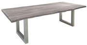 Masa din lemn design industrial style Mammut 200cm otel/ salcam gri, A-37240 VC