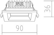 Corp de iluminat LED încastrat SQUARE LED/3W/230V 3000K 9x9 cm lemn masiv pin APLED