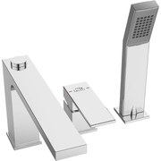 Baterie cada monocomanda cu 3 gauri Laveo KVADRATO, crom lucios