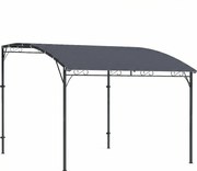 Outsunny Pergolă Gazebo 3.8x2.8m cu 16 Găuri de Drenaj, Pergolă din Metal și Poliester 180g/m² cu Șuruburi, pentru Exterior, Grădină, Terasă și Patio, UV 30+, Gri | Aosom Romania