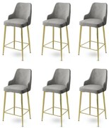Set de scaune de bar Enox Grey and Gold, 6 buc., 6 buc.