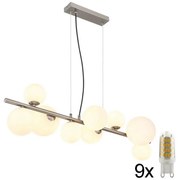 Lustră LED pe cablu RIHA 9xG9/3W/230V crom Globo 56140-9H