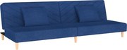 vidaXL Canapea extensibilă cu 2 locuri, 2 perne, albastru, textil