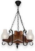 Candelabru rustic fabricat manual din lemn dim.40x40cm, 3 brate Queen WOOD-QU-SP3