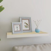 vidaXL Raft de perete suspendat, alb și stejar, 60x23,5x3,8 cm, MDF