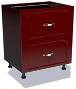 Corp inferior 80 cu 2 sertare metalice pentru greutate Zebra MDF tulip rosu