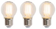 Set de 3 becuri LED cu filament E27 reglabile P45 5W 470lm 2700K