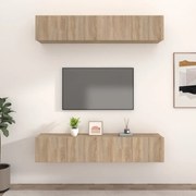 vidaXL Comode TV, 4 buc., stejar sonoma, 80x30x30 cm, lemn prelucrat