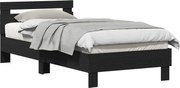 vidaXL Cadru de pat Stejar Negru 203 x 95 x 70 cm Lemn compozit