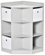 HOMCOM Raft depozitare pentru copii, 3 sertare netesute, MDF, antirăsturnare, Gri | Aosom Romania